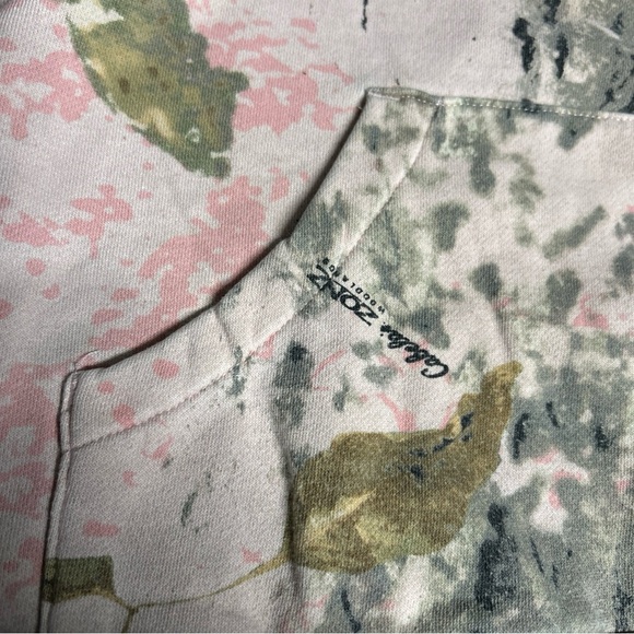 Cabela’s Women’s Pink Tree Print Logo Pullover Drawstring Hoodie Pockets Outdoor - Picture 4 of 13